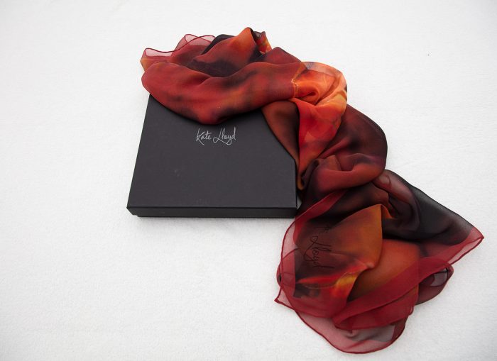 Red Leaves Luxury Silk Scarf